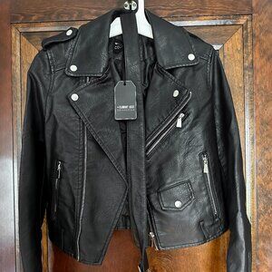 Nasty Gal Black Faux Leather Moto Jacket